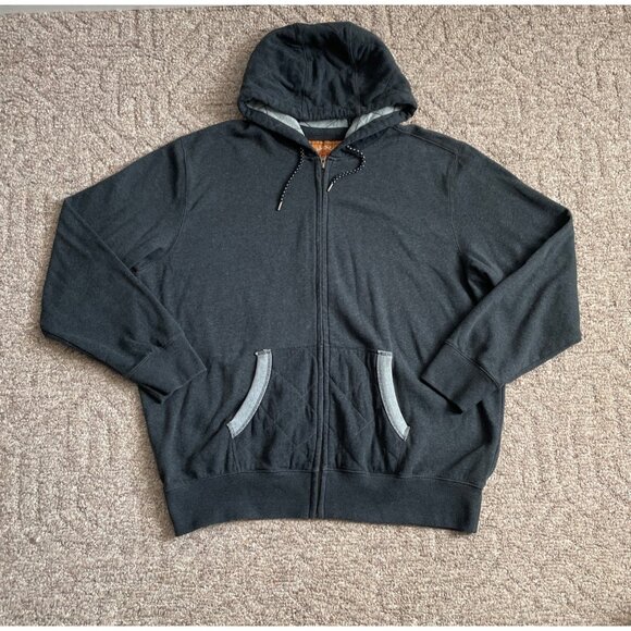 Red Camel Other - Red Camel Full Zip Hoodie Jacket Mens XXL Gray Quilted Detail Grunge